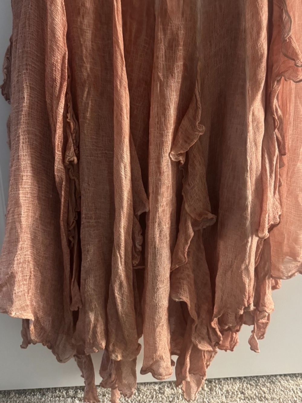 FREE PEOPLE SUSANA TIERED SKIRT MEDIUM CARAMEL SANDUNE - Picture 6 of 6